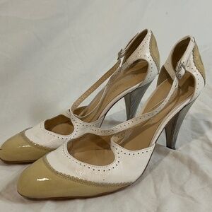 White and Cream Strappy Heel